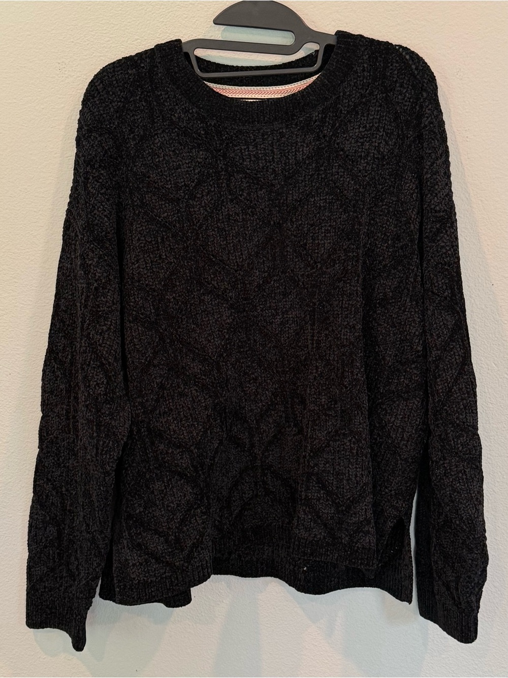 Original Weatherproof Vintage Size XL Black Long Sleeve Chenille Sweater Soft